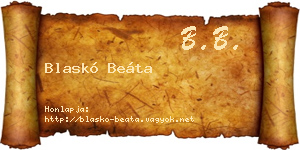 Blaskó Beáta névjegykártya